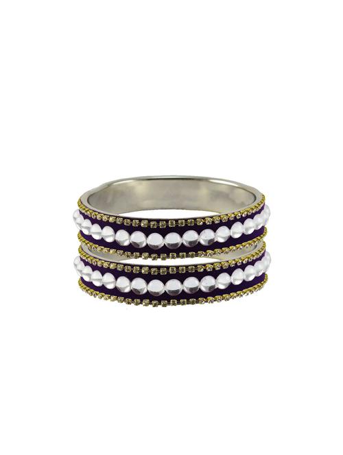 purple coloured stone stud metal bangle - 18771471 - Very Small Image - 1