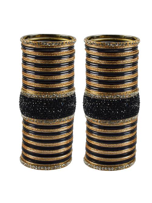 black stone stud brass bangle set - 18771528 - Very Small Image - 1