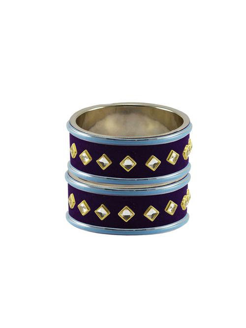 purple stone stud brass bangle - 18772923 - Very Small Image - 1