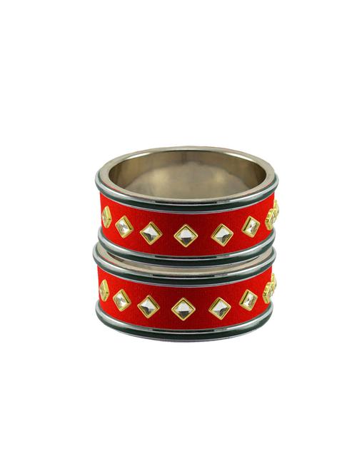 red stone stud brass bangle - 18773010 - Very Small Image - 1