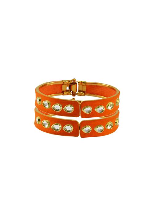 orange stone stud brass bangle - 18773070 - Very Small Image - 1