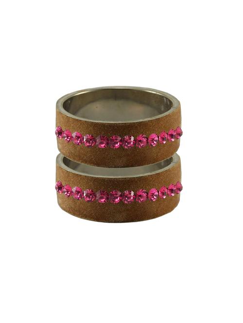 brown coloured stone stud brass bangle - 18774731 - Very Small Image - 1