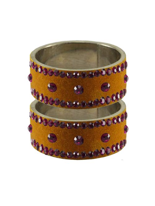 stone studded brass bangle - 18775651 - Very Small Image - 1