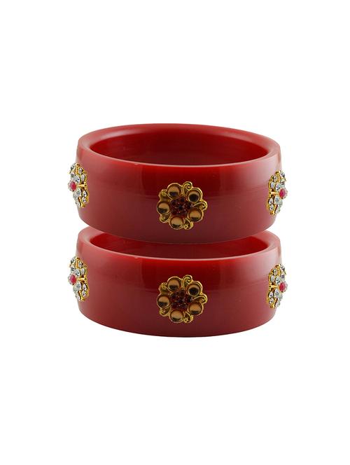 red coloured stone stud acrylic bangle with very extra large size - 18779933 - Very Small Image - 1