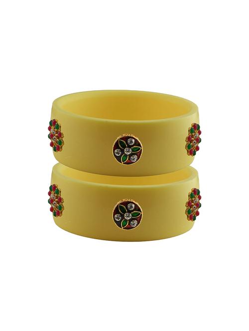 yellow stone stud acrylic bangle with very extra large size - 18780061 - Very Small Image - 1