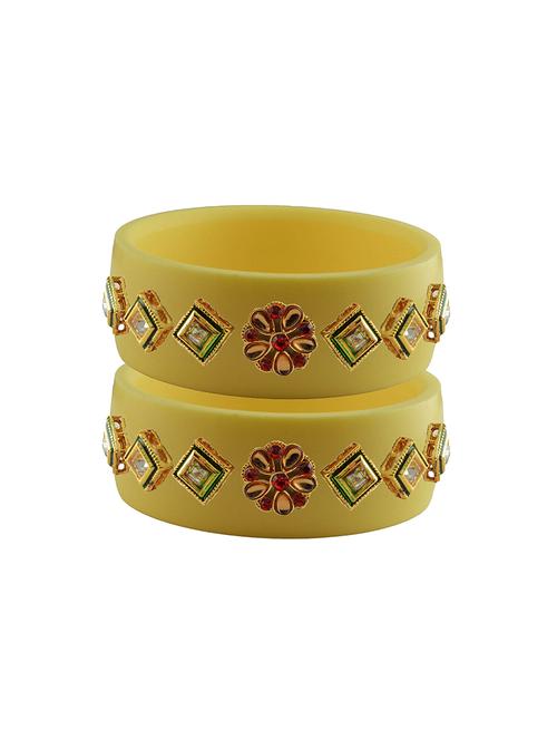 yellow stone stud acrylic bangle with very extra large size - 18780148 - Very Small Image - 1