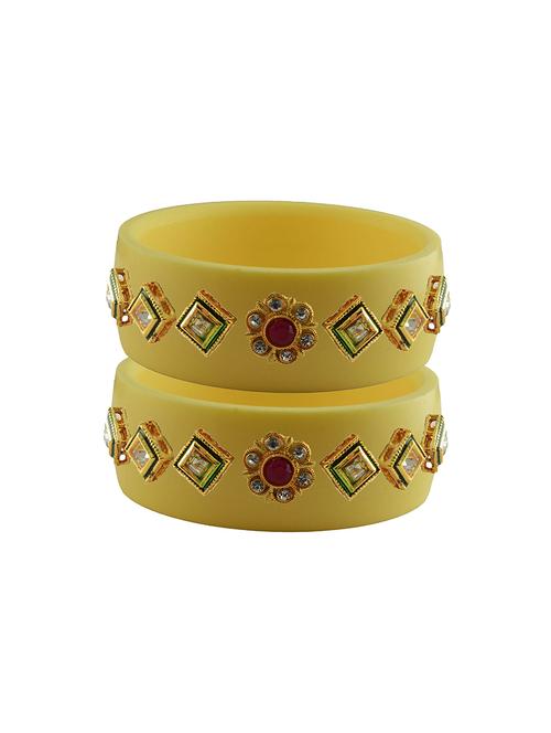 yellow stone stud acrylic bangle with very extra large size - 18780150 - Very Small Image - 1