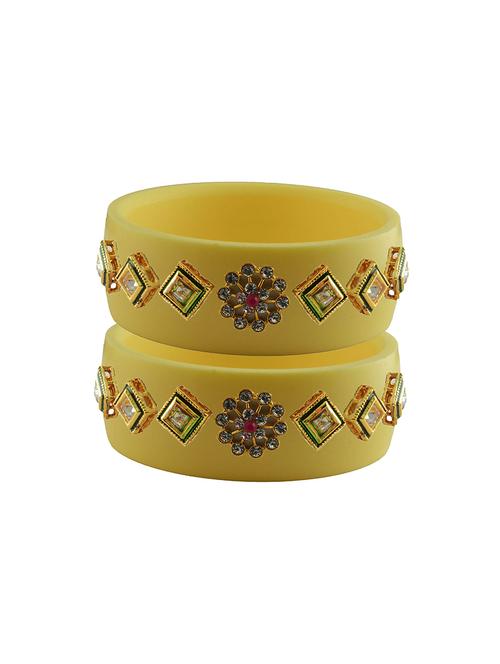 yellow stone stud acrylic bangle with very extra large size - 18780166 - Very Small Image - 1