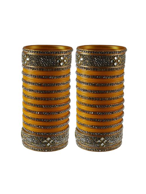 yellow stone stud acrylic bangle with extra large size - 18780441 - Very Small Image - 1