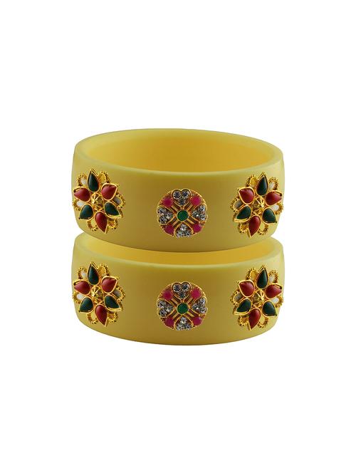 yellow stone stud acrylic bangle with very extra large size - 18780465 - Very Small Image - 1