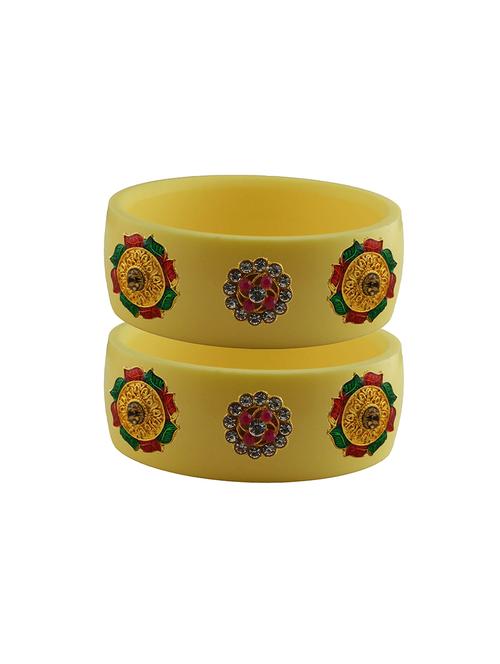 cream stone stud acrylic bangle with very extra large size - 18780531 - Very Small Image - 1