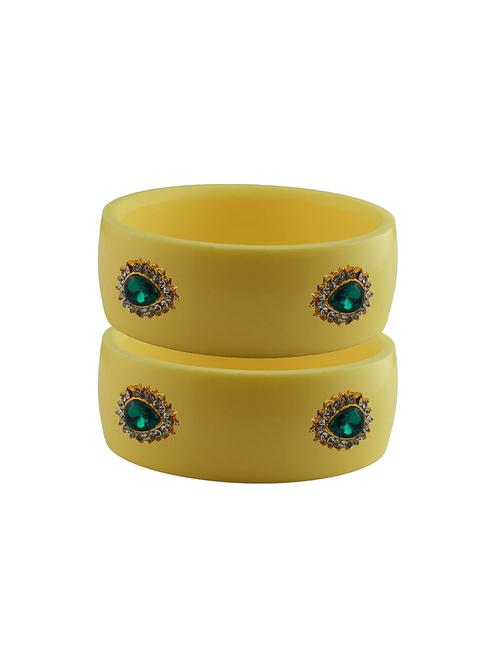 cream stone stud acrylic bangle with very extra large size - 18780557 - Very Small Image - 1