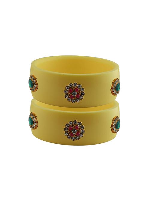 cream stone stud acrylic bangle with very extra large size - 18780604 - Very Small Image - 1