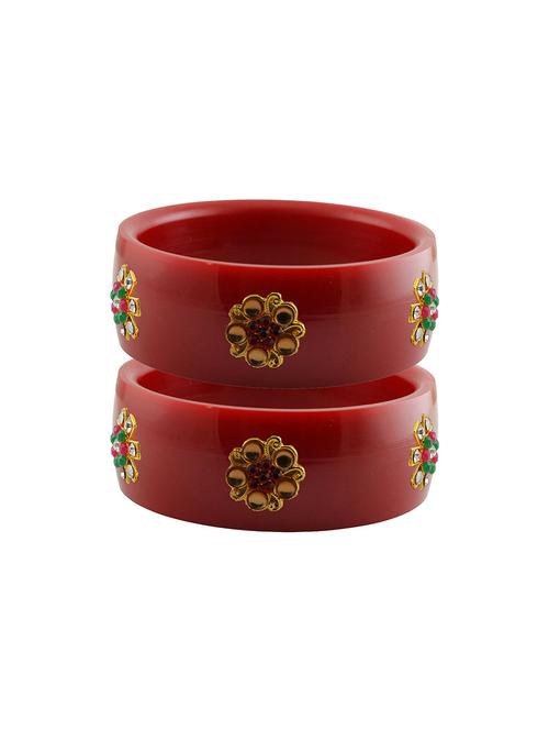 red coloured stone stud acrylic bangle with very extra large size - 18780679 - Very Small Image - 1