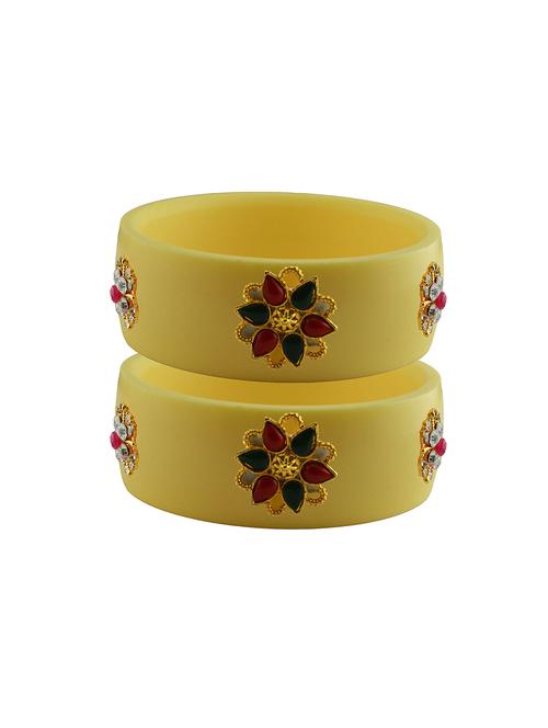yellow stone stud acrylic bangle with very extra large size - 18780778 - Very Small Image - 1
