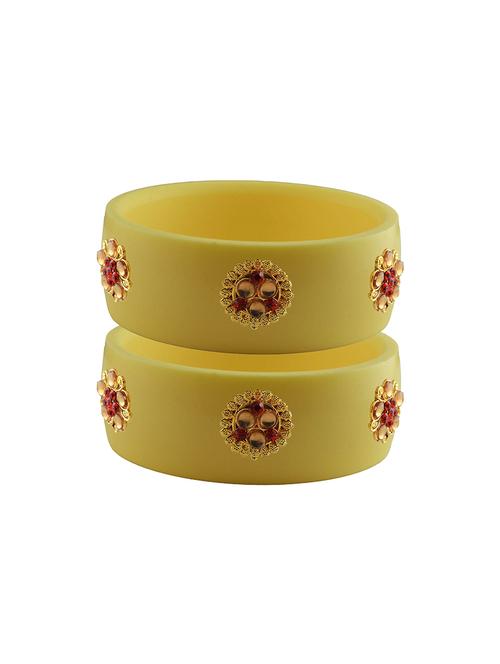 yellow stone stud acrylic bangle with very extra large size - 18780804 - Very Small Image - 1