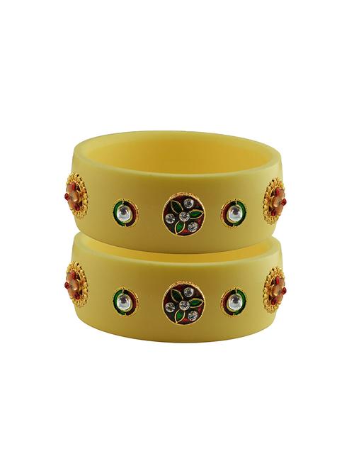 cream stone stud acrylic bangle with very extra large size - 18781209 - Very Small Image - 1