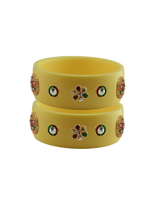 cream stone stud acrylic bangle with very extra large size - 18781255 - Very Small Image - 1