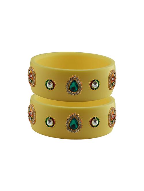 cream stone stud acrylic bangle with very extra large size - 18781262 - Very Small Image - 1