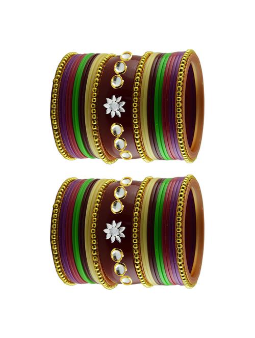 stones work acrylic bangles set  - 18785502 - Very Small Image - 1