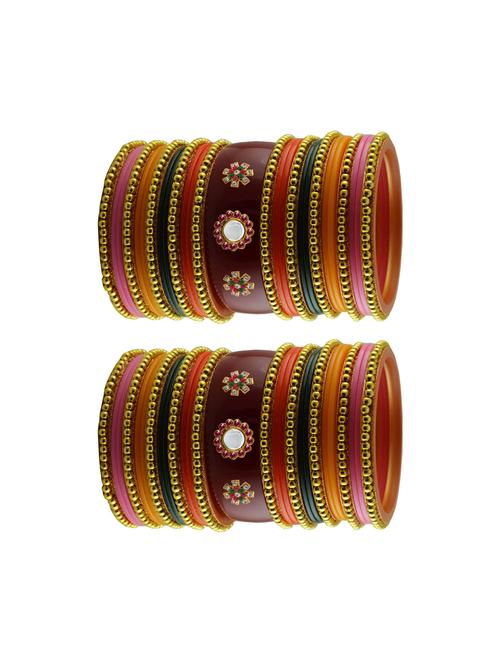 stones work acrylic bangles set  - 18785670 - Very Small Image - 1