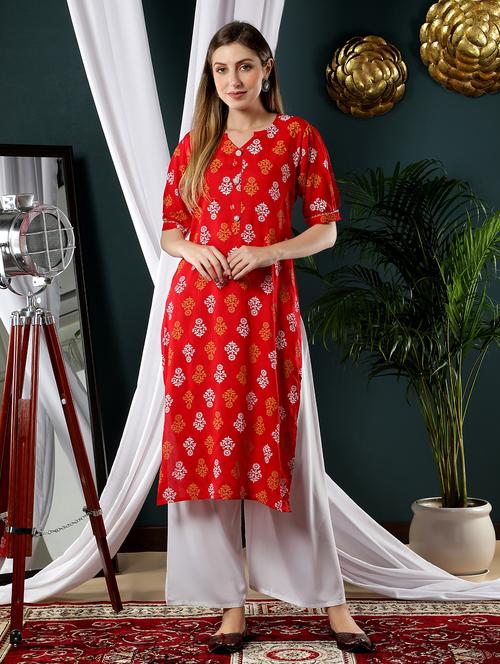 women's straight kurta - 18788369 - Very Small Image - 1