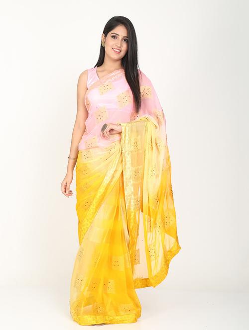 women's self design multi colored saree with blouse - 18789502 - Very Small Image - 1