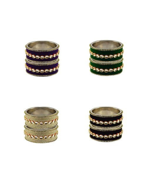 stone studded bangles combo - 18792814 - Very Small Image - 1