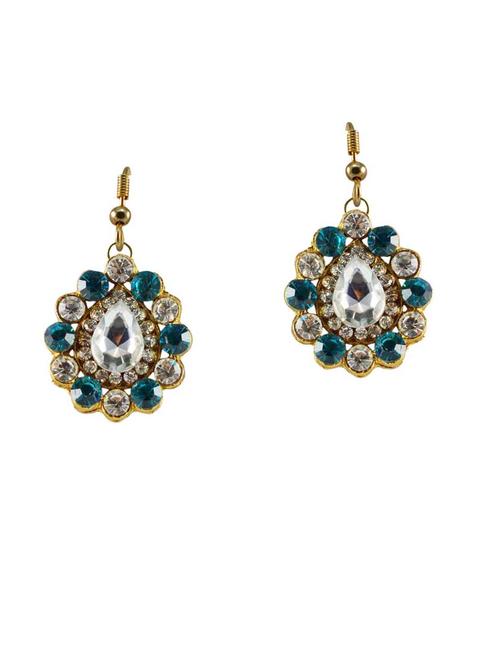 stone stud-gold platted brass earring - 18793942 - Very Small Image - 1