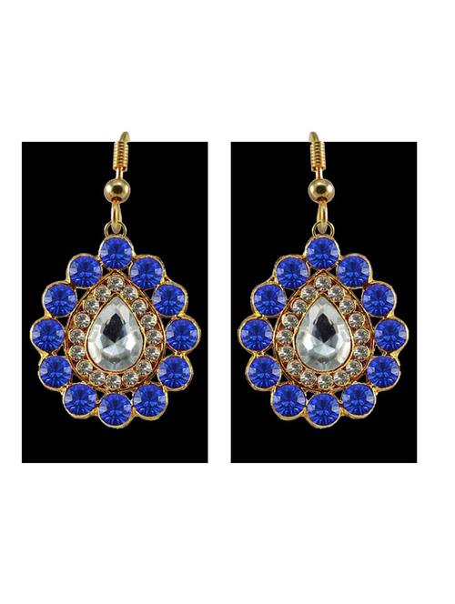 stone stud-gold platted brass drop earring - 18793974 - Very Small Image - 1