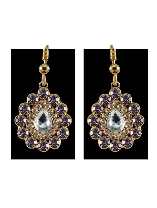 stone stud-gold platted brass drop earring - 18793979 - Very Small Image - 1