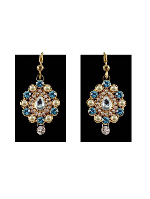 stone stud gold platted drop earring - 18794035 - Very Small Image - 1