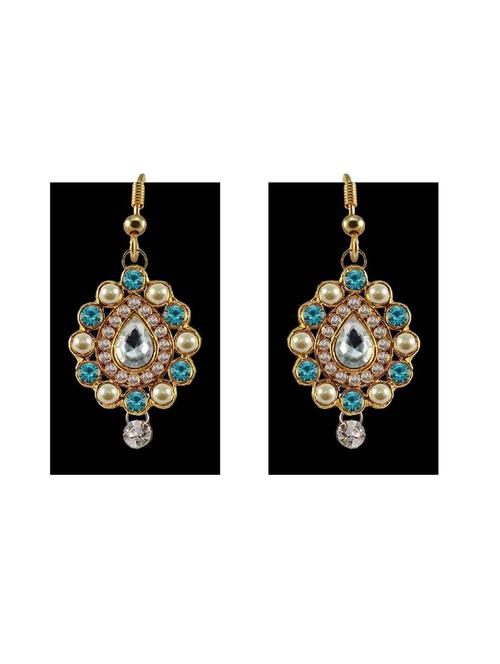 stone stud gold platted drop earring - 18794087 - Very Small Image - 1