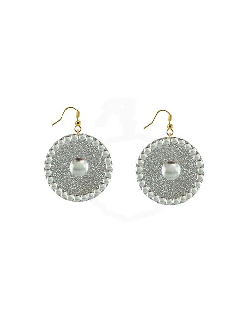 white metal jhumka earring - 18794302 - Very Small Image - 1