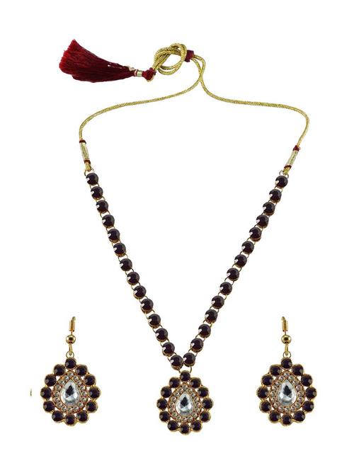 purple brass pendants and earring - 18796790 - Very Small Image - 1