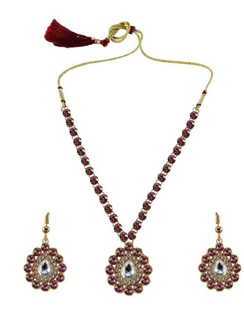 purple brass pendants and earring - 18796820 - Very Small Image - 1