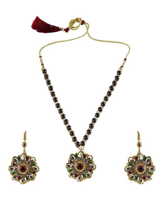 multi colored brass pendants and earring - 18796887 - Very Small Image - 1