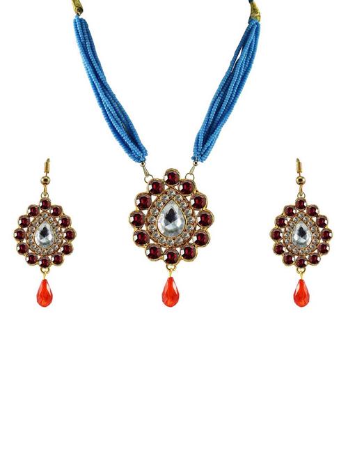 red brass pendants and earring - 18796995 - Very Small Image - 1