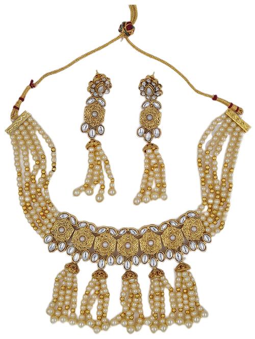  kundan zinc necklace set - 18801260 - Very Small Image - 1