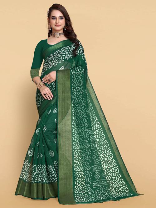 batik printed saree with blouse - 18801364 - Very Small Image - 1