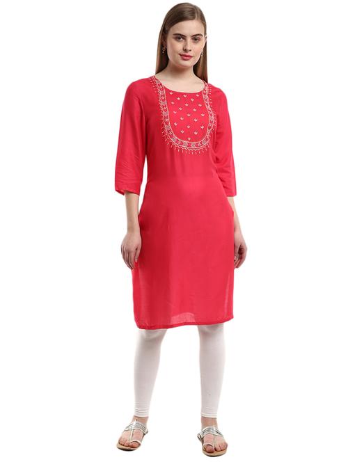 women's straight kurta - 18801718 - Very Small Image - 1