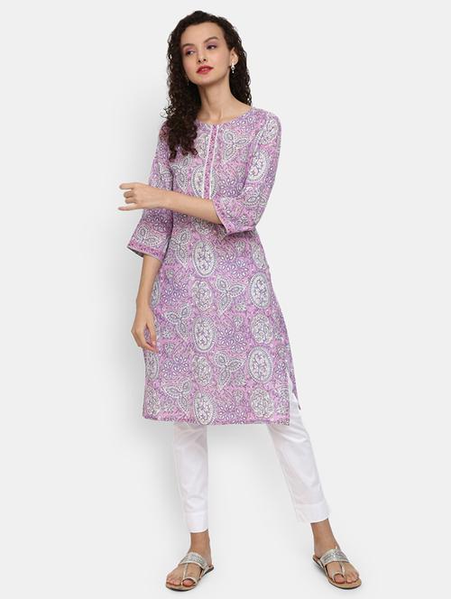 women's straight kurta - 18801809 - Very Small Image - 1