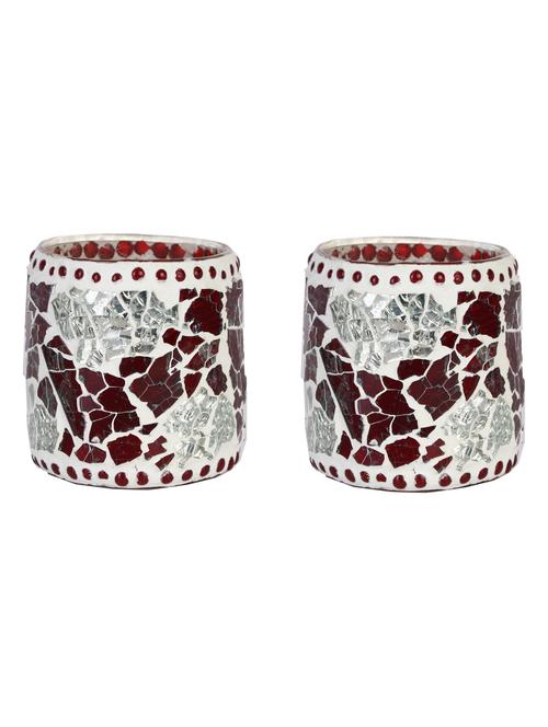 candle & tea light holder decorated with glass chips, colorful lighting effects, pack of 2 - 18801970 - Very Small Image - 1