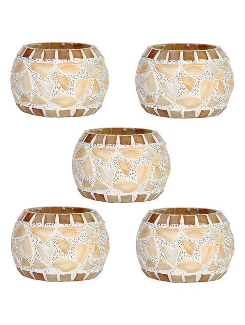 candle & tea light holder decorated with glass chips, colorful lighting effects, pack of 5 - 18802057 - Very Small Image - 1