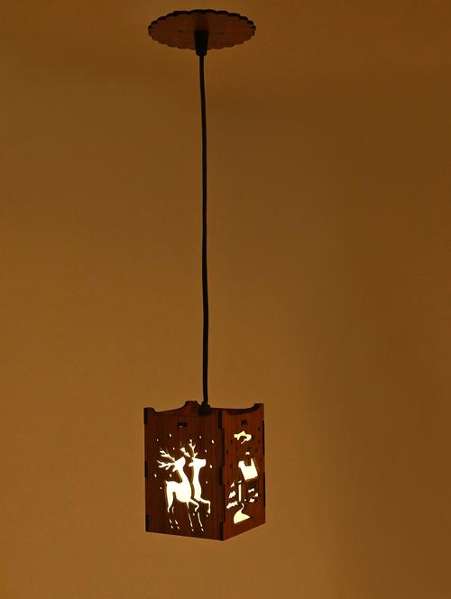pendant led wood hanging ceiling designer light lamp of 7 watt for indoor lighting decoration, light weight - 18802577 - Very Small Image - 1
