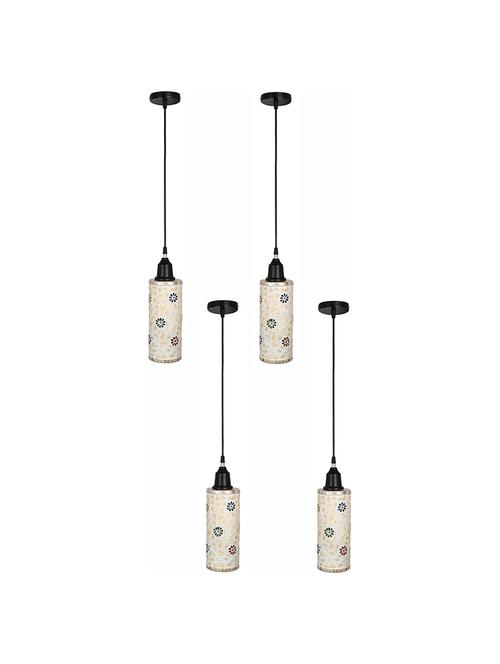 decorative colorful pendant hanging ceiling lamp ornamented with colorful chips & beads with magical effects, pack of 4 lamps - 18802704 - Very Small Image - 1