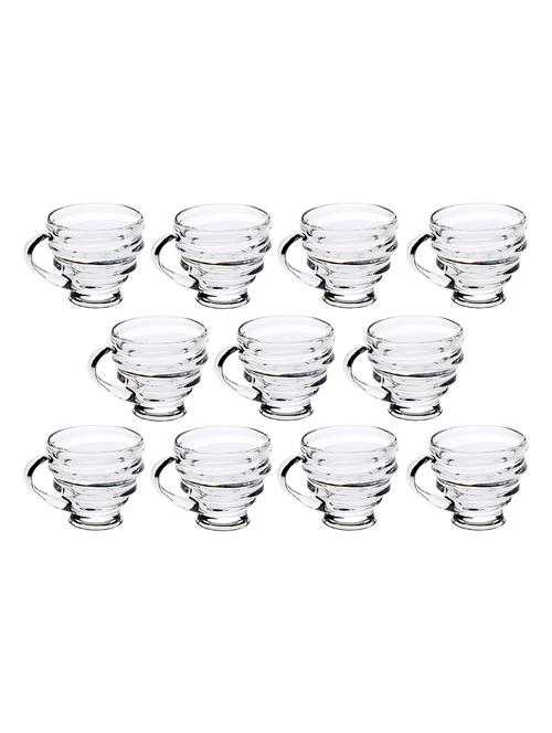 designer & stylish transparent tea/coffee cup, glass, 180 ml, pack of- 11 - 18803221 - Very Small Image - 1