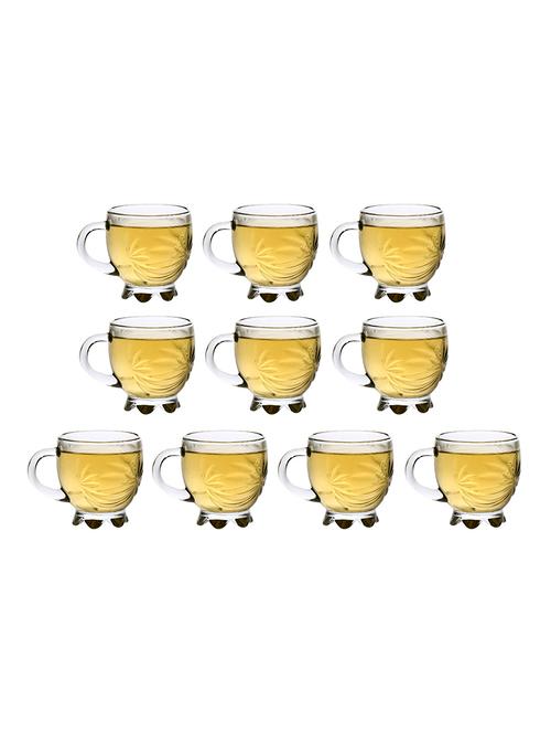 designer & stylish transparent tea/coffee cup, glass, 180 ml, pack of-10 - 18803232 - Very Small Image - 1