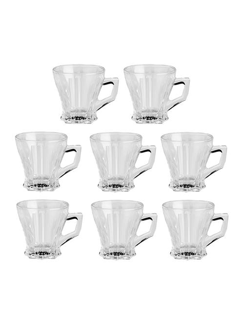 designer & stylish transparent tea/coffee cup, glass, 180 ml, pack of- 8 - 18803242 - Very Small Image - 1