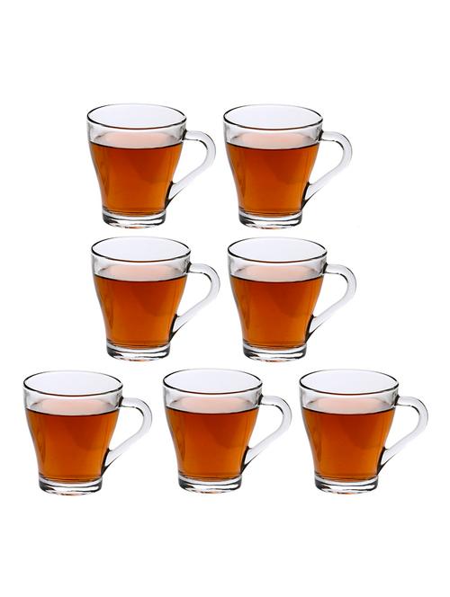 designer & stylish transparent tea/coffee cup, glass, 180 ml, pack of- 7 - 18803277 - Very Small Image - 1